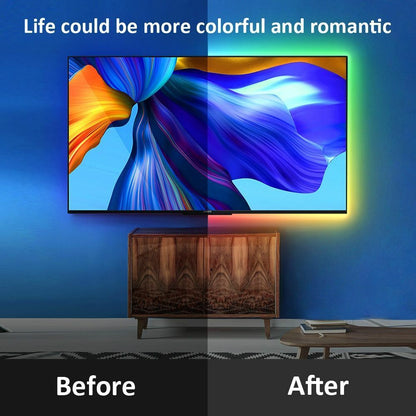 TV Backlight USB Powered LED Strip Light RGB5050 24 Inch-60 Inch Mirror PC APP