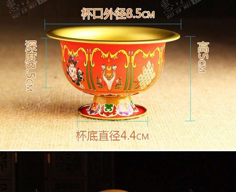 8pcs/lot Tibetan Buddha Bowl Talisman Water Holy Water Cup Buddhist Supplies Cup