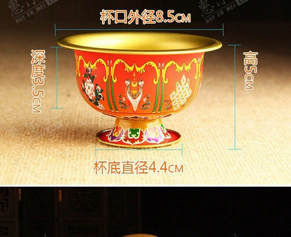 8pcs/lot Tibetan Buddha Bowl Talisman Water Holy Water Cup Buddhist Supplies Cup