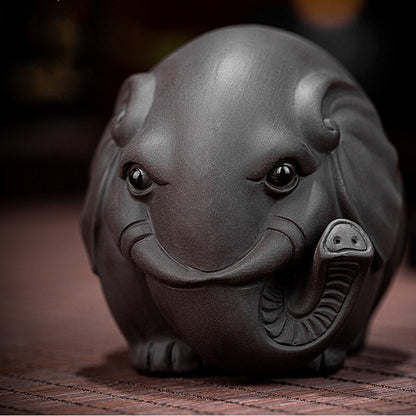 On Sales Chinese Tea Pet Elephant Statue Mascot House Warming Gift Artware Small
