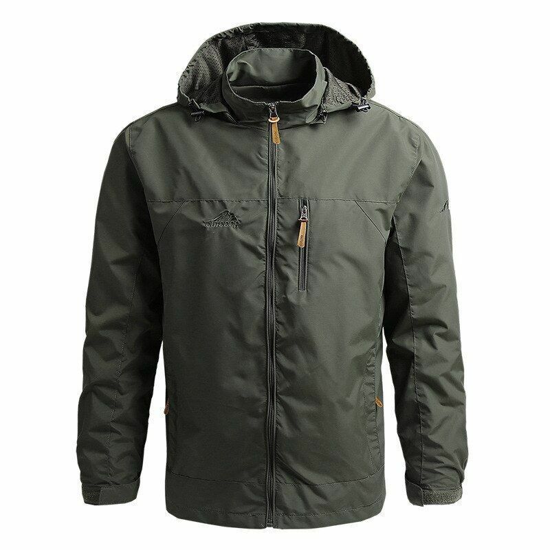 Hooded Raincoat Winter Waterproof Tactical Jacket Hiking Windbreaker Camping 5XL