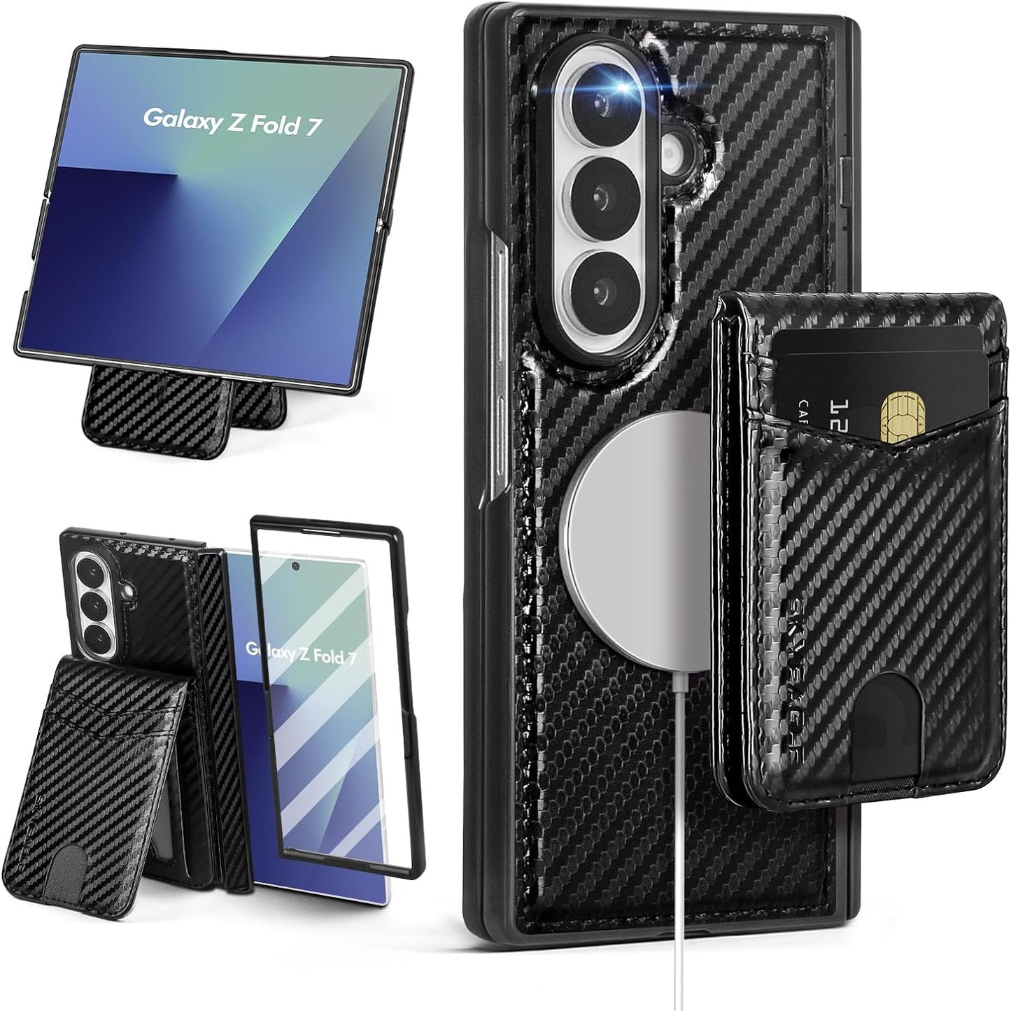 Compatible with Magsafe Detachable Magnetic Samsung Galaxy Z Fold 7 Phone Wallet