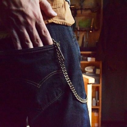 Vintage Brass Wallet Chain Aged Biker Workwear Pants Chain Men