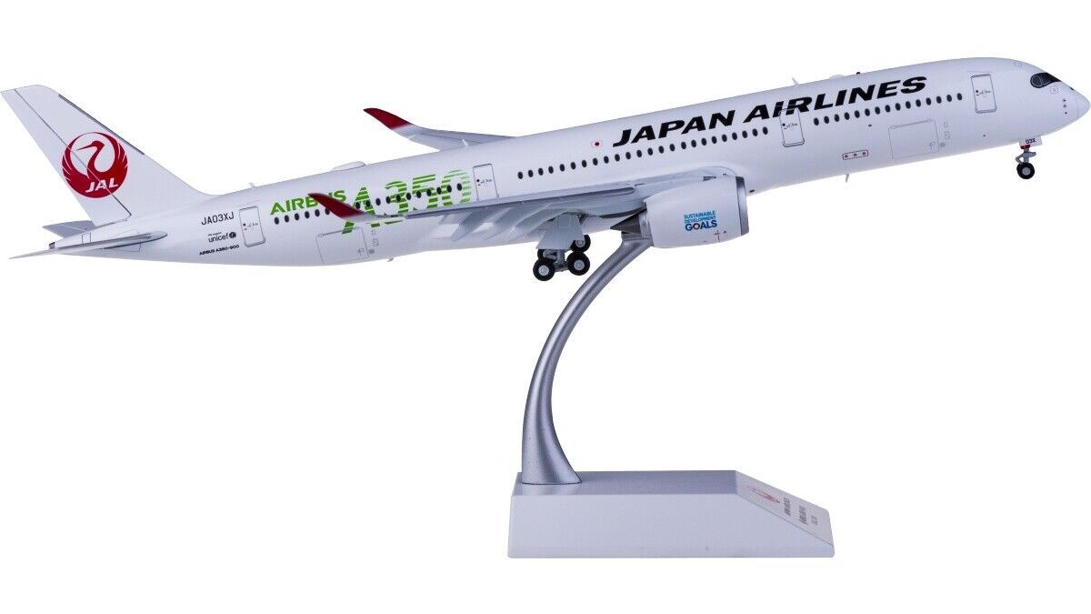 1:200 33CM JC Wings JAPAN AIRLINES AIRBUS A350-900 Plane Flap Down Diecast Model