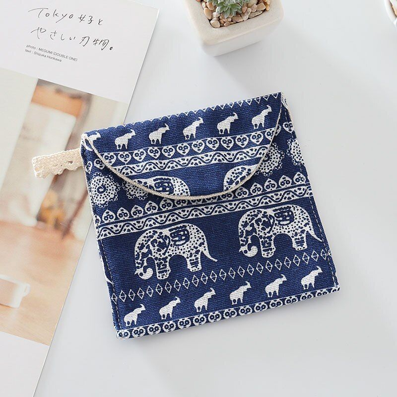 Cosmetic Organizer Sanitary Napkin Storage Bag Coin Card Pad Pouch Cosmetic Bags