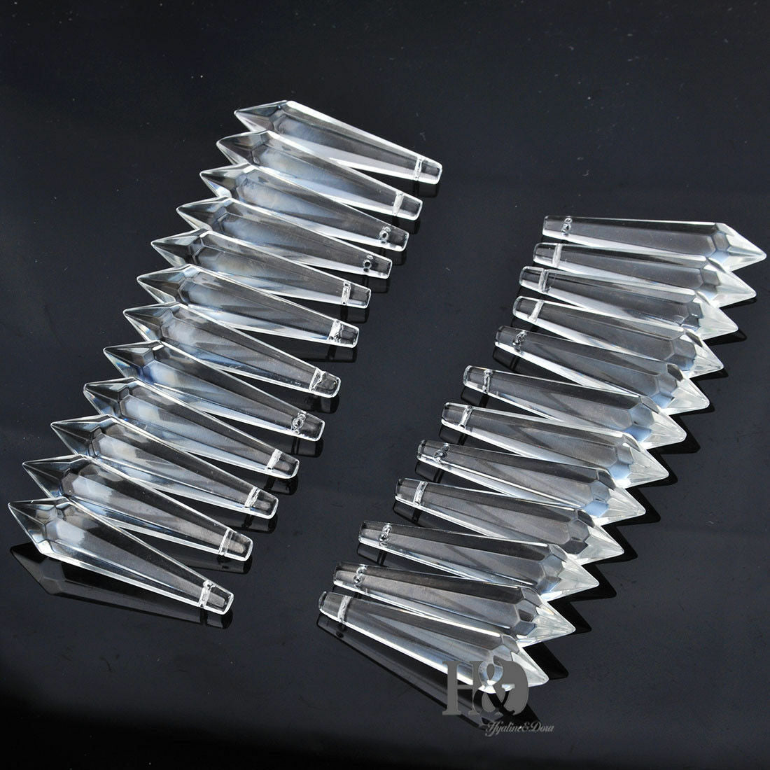 10PCS LARGE CLEAR CHANDELIER GLASS CRYSTALS LAMP PRISMS PARTS HANGING DROPS 55MM