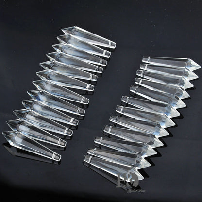 10PCS LARGE CLEAR CHANDELIER GLASS CRYSTALS LAMP PRISMS PARTS HANGING DROPS 55MM