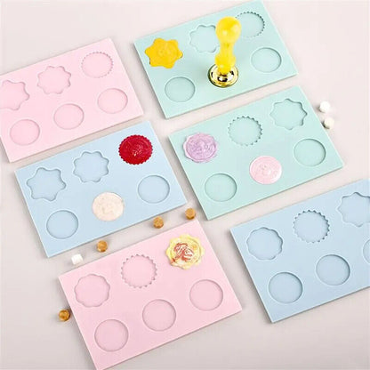 Wax Seal Stamp Molds Silicone Pad Fire Paint Mats Sealing Fixed Shapes DIY Tools