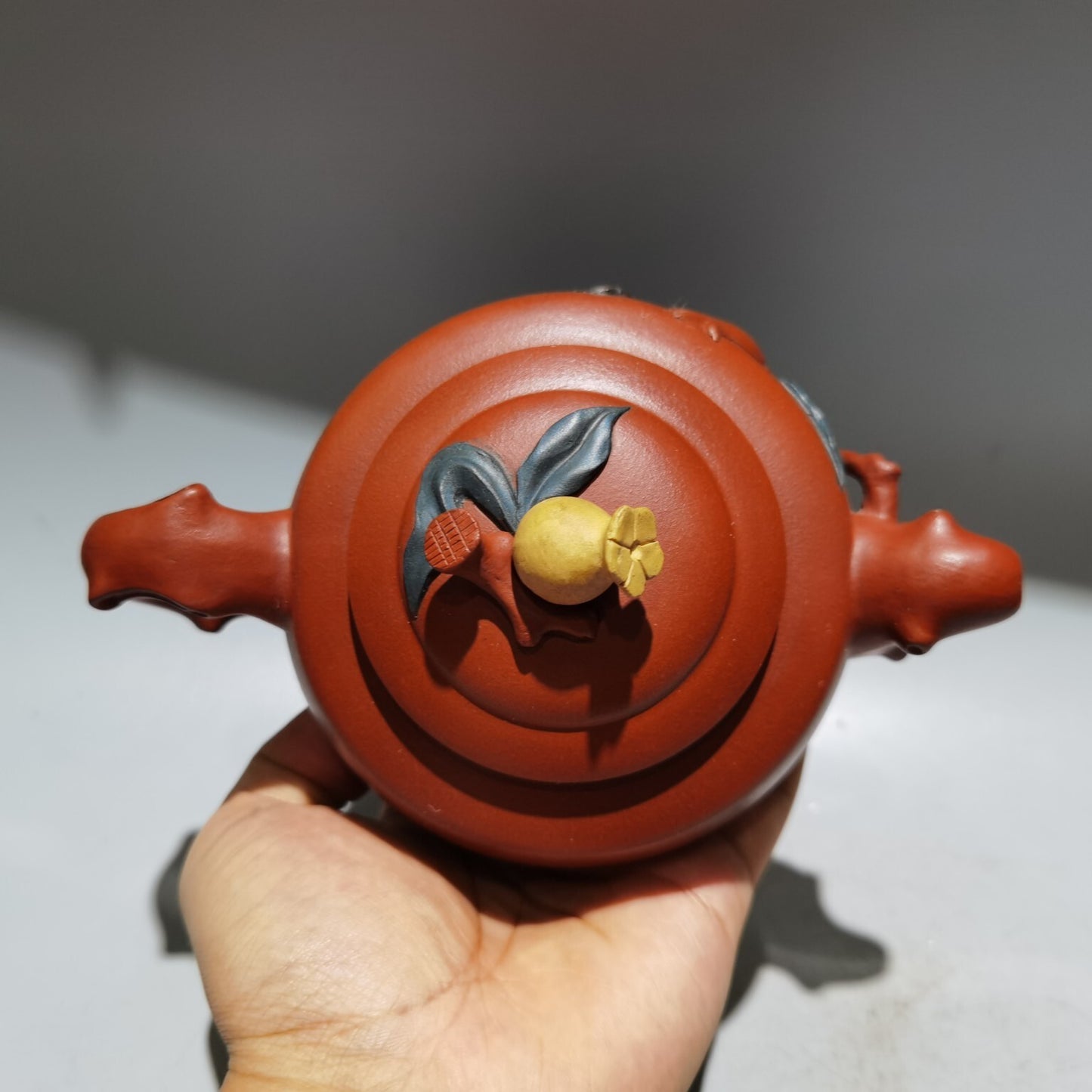 Tea Set China Yixing Zisha Carved Pomegranate Statue KungFu Tea Exquisite Teapot