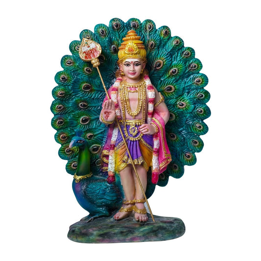 Hindu God Lord Murugan Kumaraswamy Statue Figurine Showpiece Idol Resin