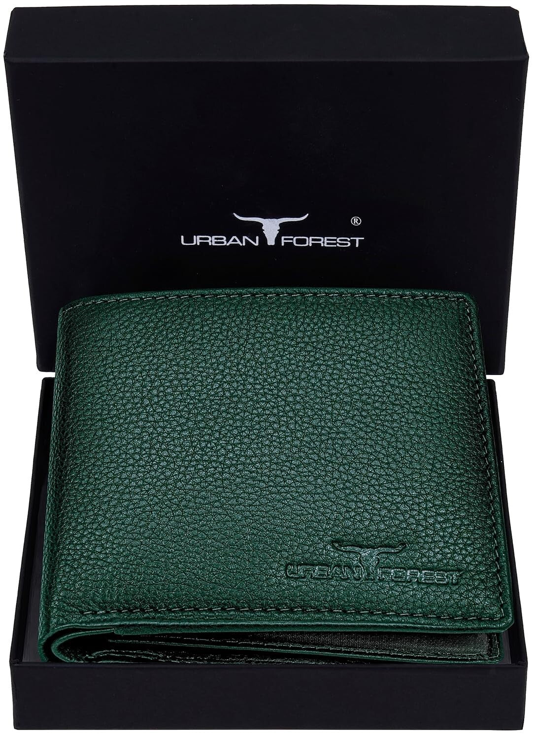 New Green Bi-Fold Leather Men's Wallet RFID Protection Gift Item