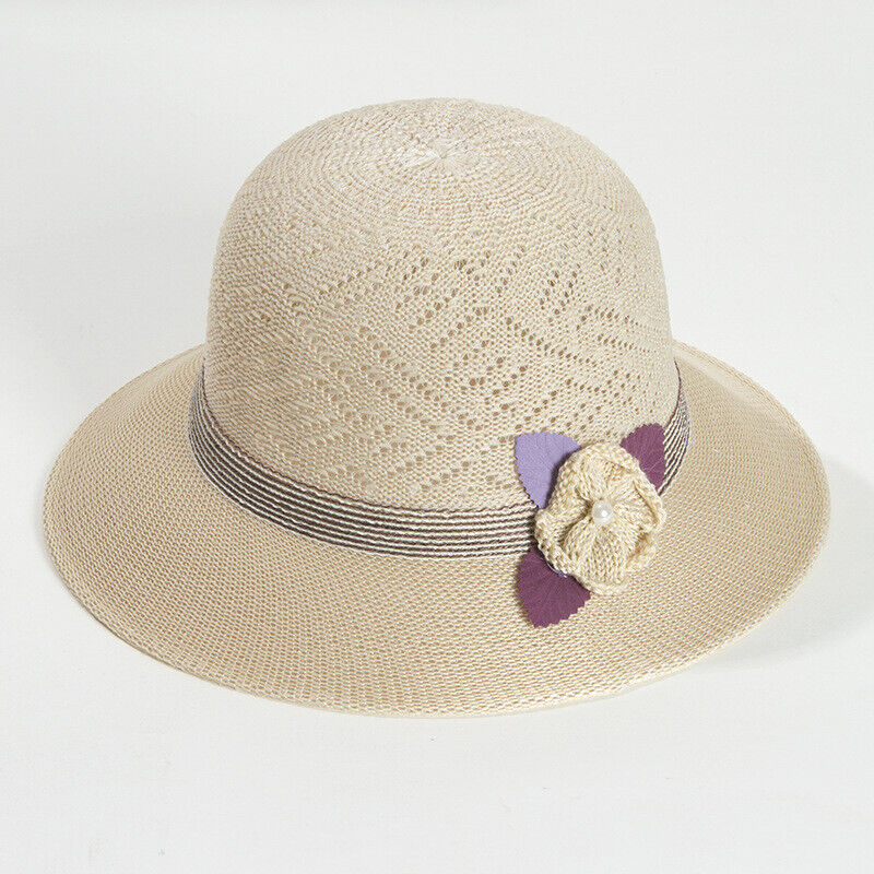 Women's Bow Large Floppy Folding Wide Brim Cap Sun Straw Summer Beach Hat New