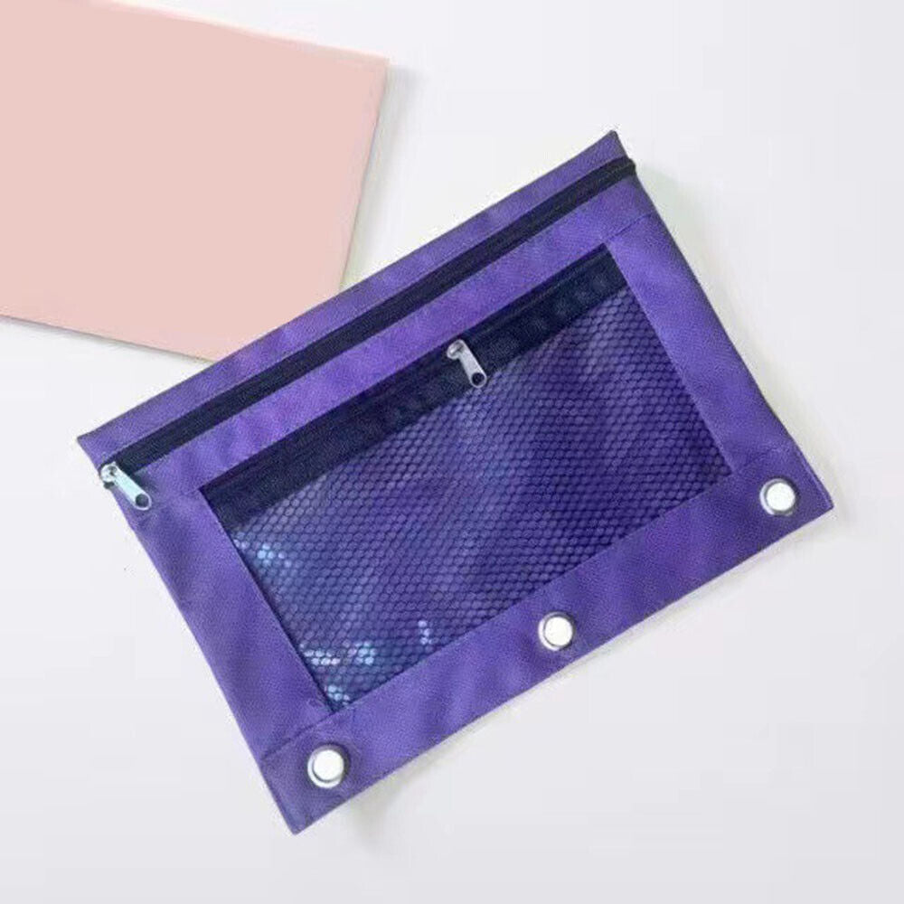 Mesh Pencil Pen Case Zipper Travel Pouch Cosmetic Bag Storage Stationery ಇ