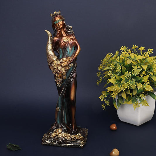 Fortuna Roman Goddess of Good Luck Fortune Tyche Statue Figurine Idol 11 Inch