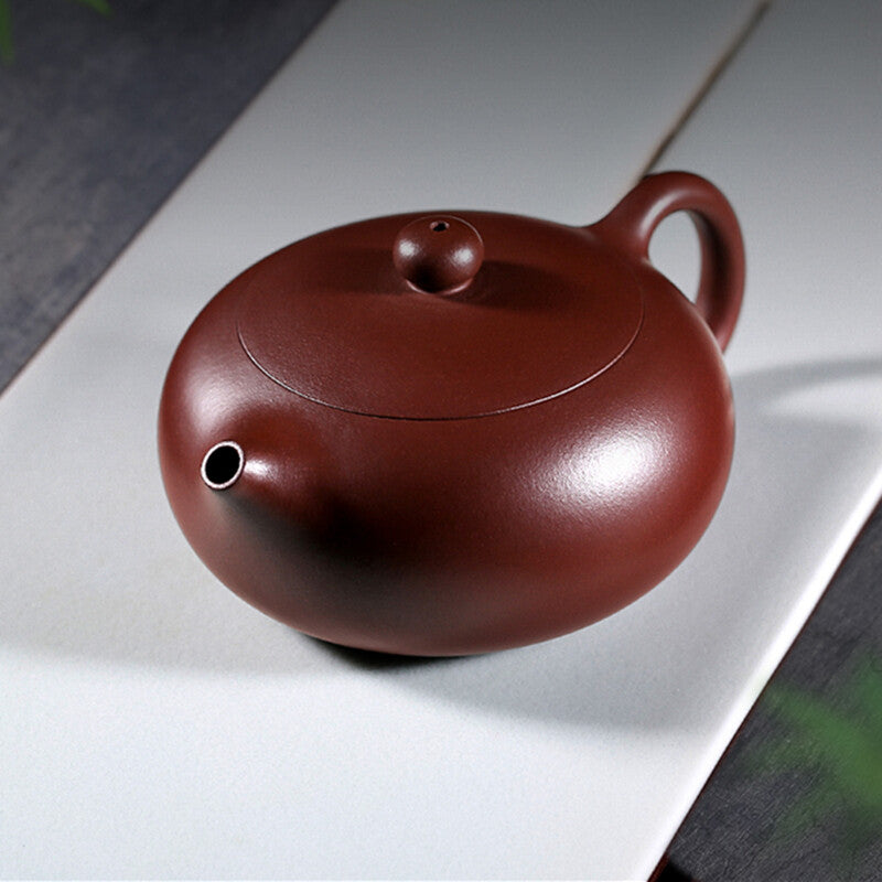 True Yixing Zisha Tea Pot flat xishi pot Marked Master Handmade Chinese tea pots