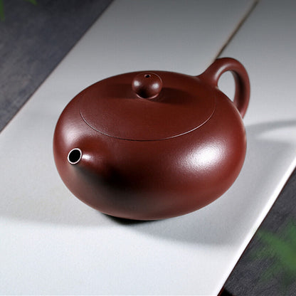 True Yixing Zisha Tea Pot flat xishi pot Marked Master Handmade Chinese tea pots