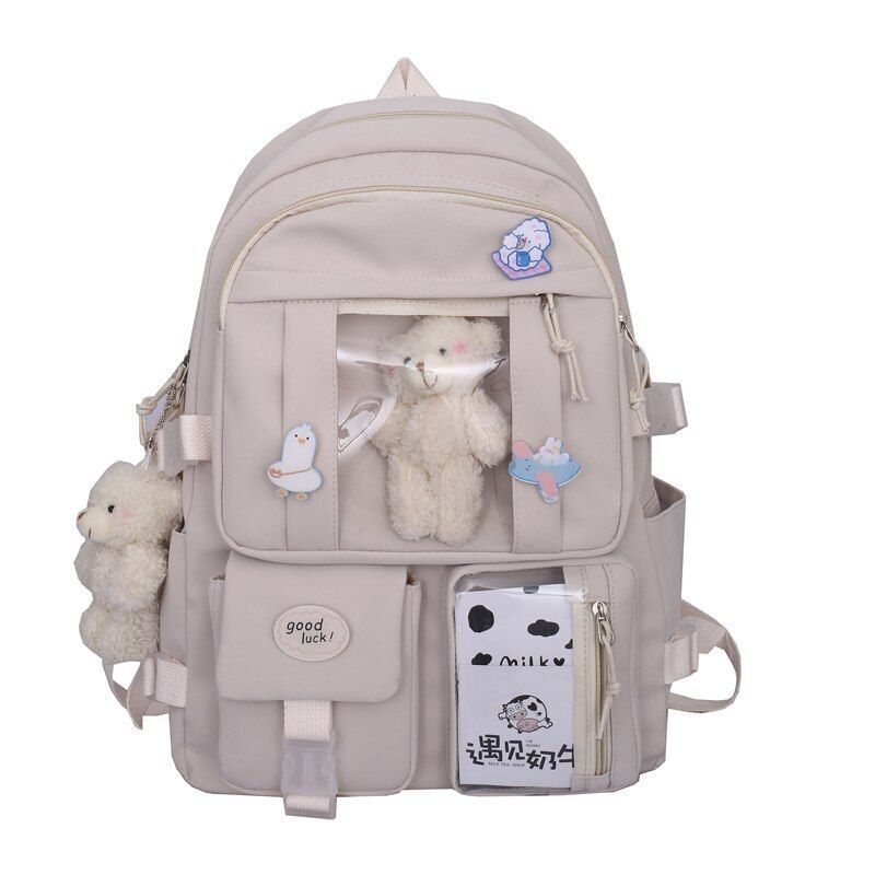 Backpack Cute School Traveling Bags 31*13*43 Cm Black Pink White Purple Blue 1PC