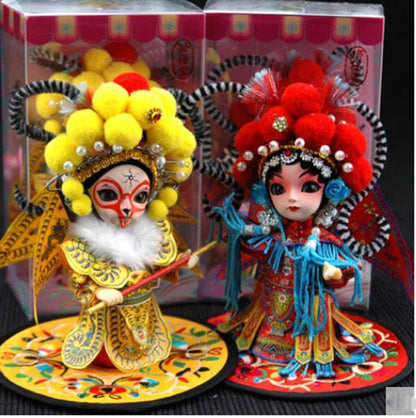 Chinese Beijing Peking Opera Characters Silk Dolls Folk Features Handmade Crafts