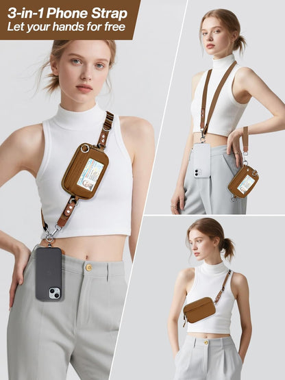 Clip and Go Strap for Phone with Wallet Crossbody Phone Lanyard Adjustable and D