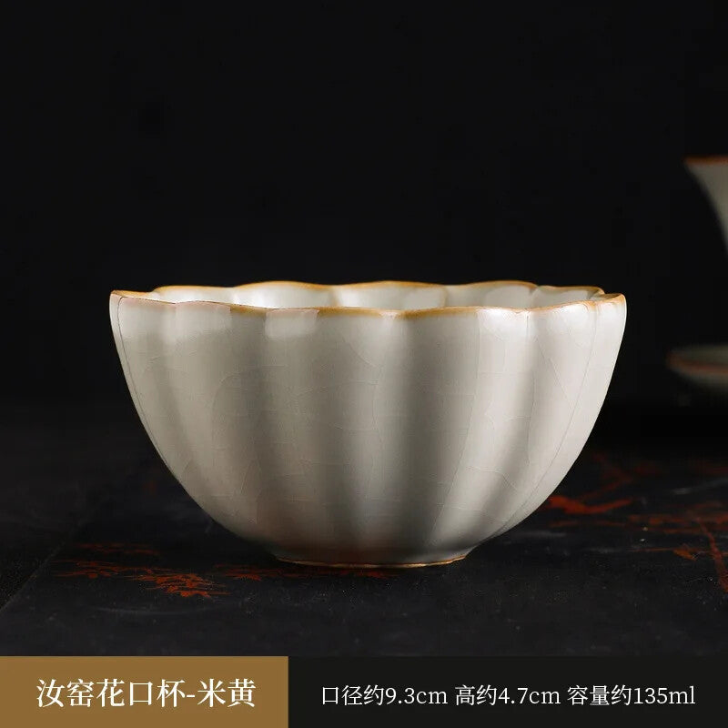 Ru Kiln Ceramic Small Tea Cup Sample Single Tea Cup Tea Ceremony Teaware Sets