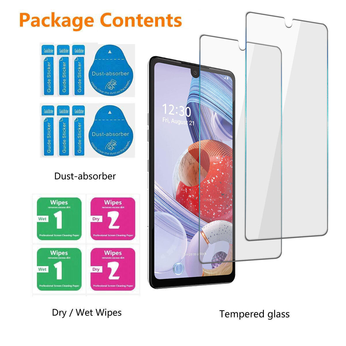 For LG Stylo 6 Glossy Thin Fit Transparent Tempered Glass Clear Screen Protector