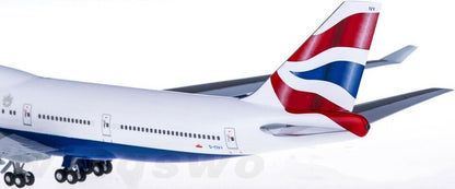 1:200 35CM Hogan BRITISH AIRWAY BOEING 747-400 Passenger Plane ABS Plastic Model