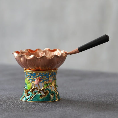 Chinese Traditions Copper Tea Strainers Handmade Tea Filter Tea Accessories Set