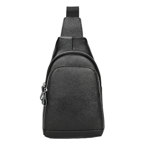 100% Genuine Leather Crossbody Bag Chest Bag Hiking Sling Backpack Shoulder Bag