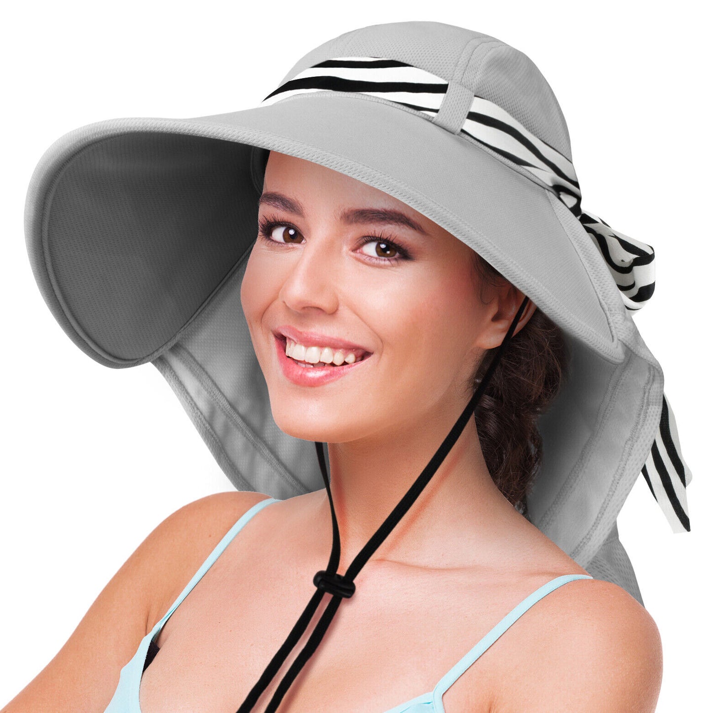 Men Women Wide Brim Sun Hat Breathable Bucket Summer Fishing Cap UV Protection
