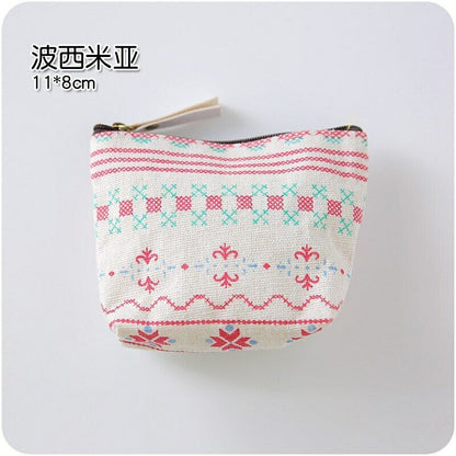 Women Coin Purse Card Earphone Pouch Bag Key Holder Small Wallet Package Canvas