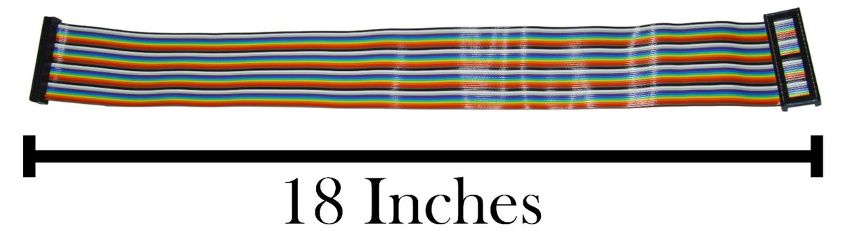 40 Pin Male IDC Connector Ribbon Cable with Female Socket, 18 Inch
