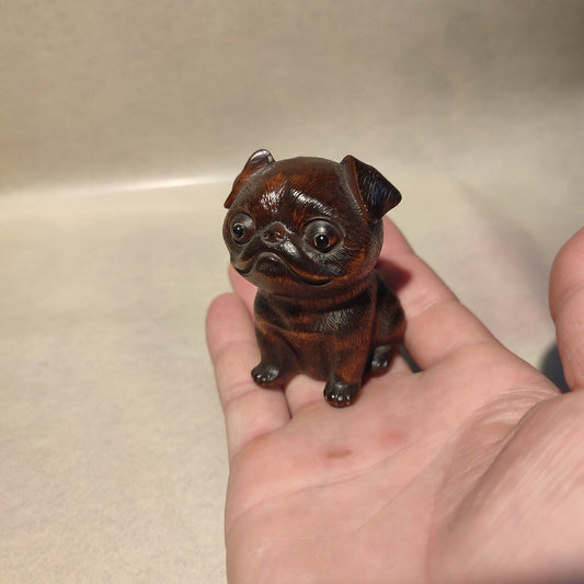 collection wooden sculpture dog statue decor ornament wood carving Xmas gift art
