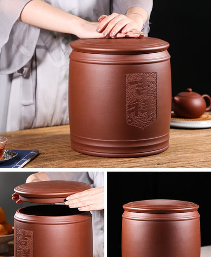 7 Layers Tea Cainster With Lid Real Yixing Zisha Jar For Pu'er Tea Cake Sealed
