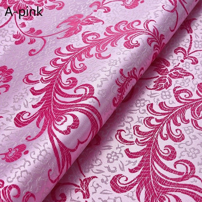 Chinese Silk Satin Floral Fabric Tang Suit Costume Cheongsam Dress By Metre Red