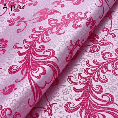 Chinese Silk Satin Floral Fabric Tang Suit Costume Cheongsam Dress By Metre Red