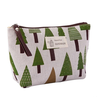 Canvas Makeup Bags Multicolor Pattern Cosmetic Travel Organizer Pouch 21*13*1 CM