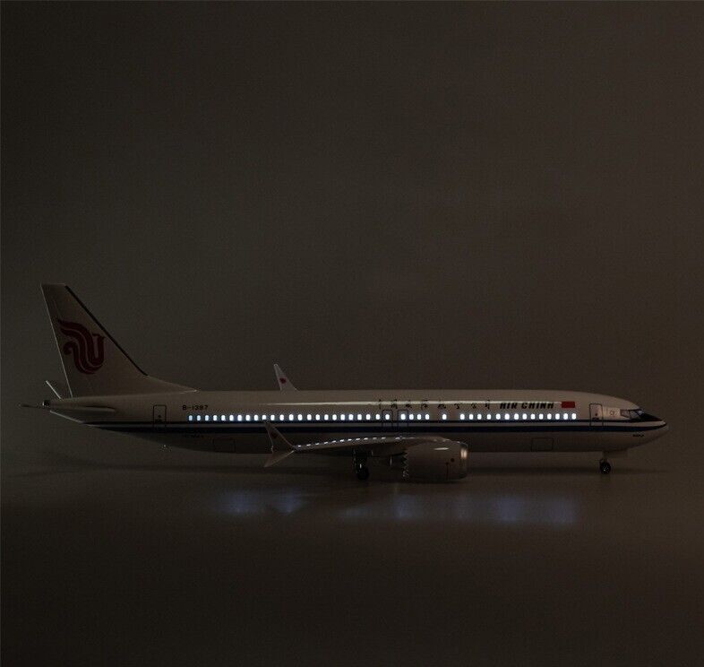 47CM AIR CHINA BOEING 737MAX Airplane Led Sound-controlled Light Resin Model