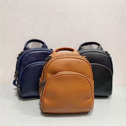 Cowhide Genuine Leather Women Backpack Shoulder Bag Satchel Mini Purse Polyester