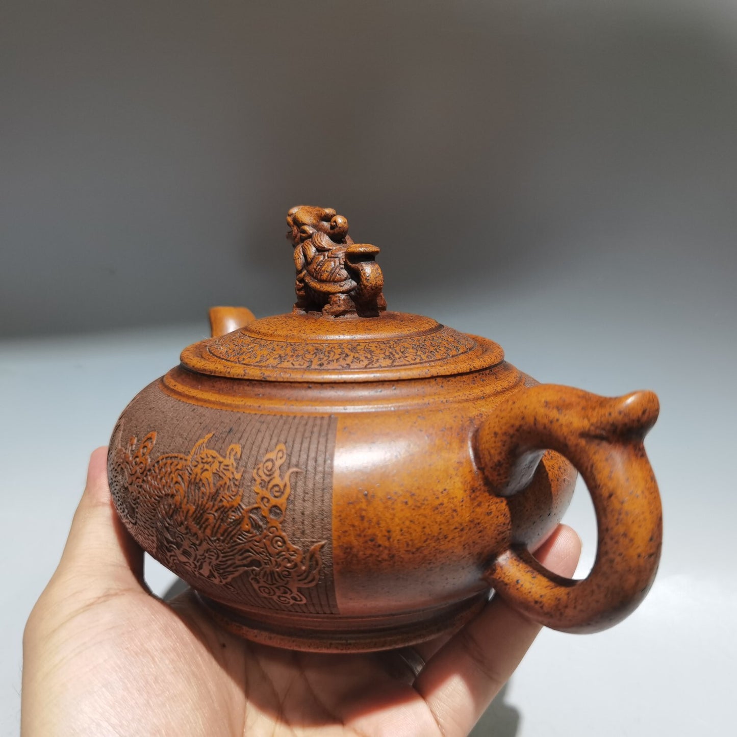 Chinese Yixing Zisha Clay Handmade Kung Fu Tea Exquisite Teapot 品名：龙凤呈祥 底款：顾景舟