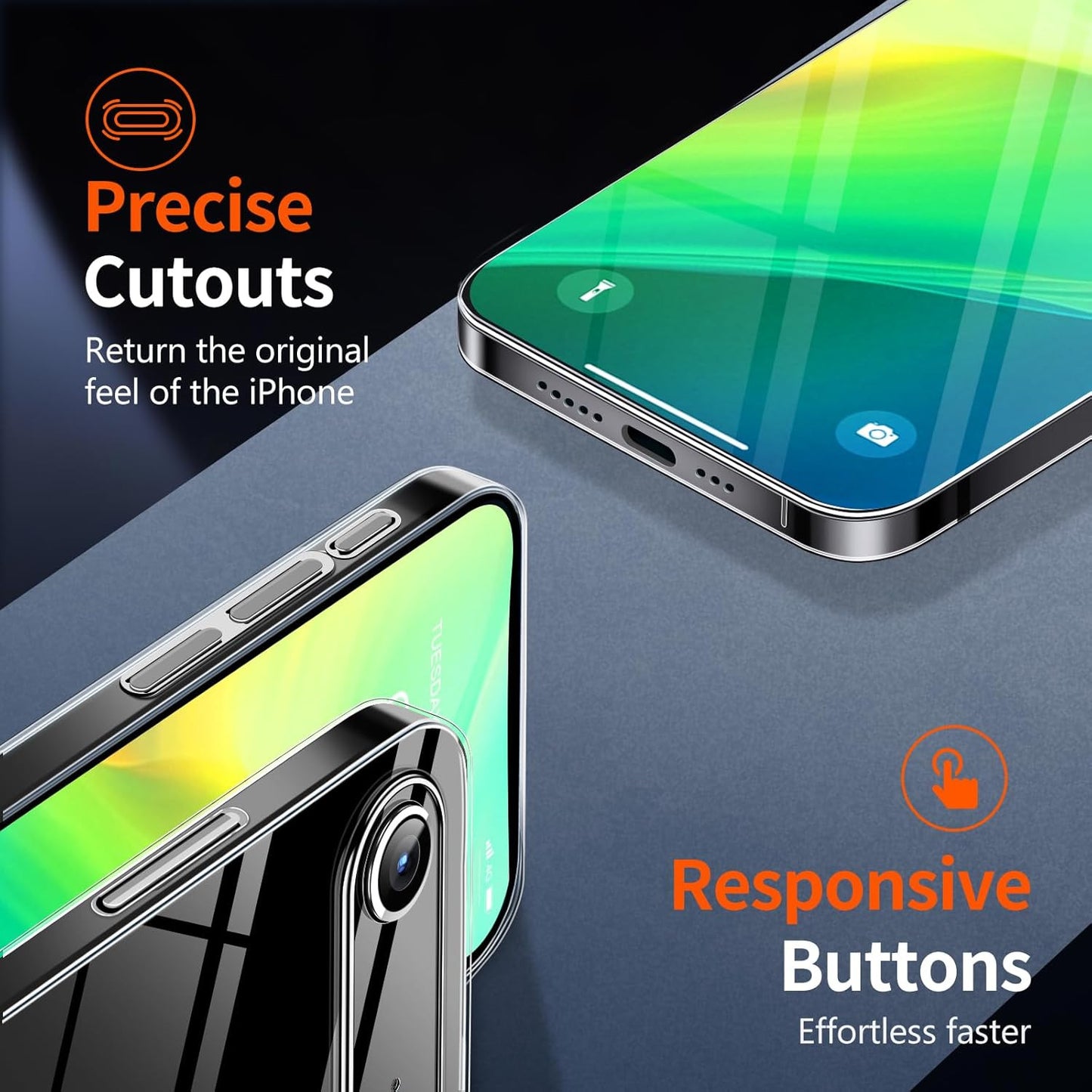 For Iphone 17 Air Slim Case,Paper-Thin Transparent Finish Skin Back Case [Non Ye