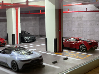 1:64 Garage Parking Lot Underground Parking Scene Unassembled Model Toy No Car