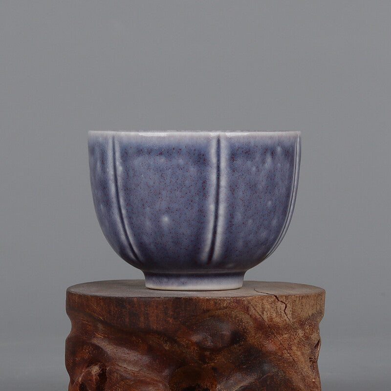 Collection China Qing Solanum Purple Glaze Porcelain Fambe Kung Fu Cup