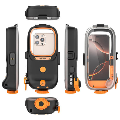 IP68 Dive Waterproof Case Samsung/iPhone,Snorkeling Underwater Box BT Shutter