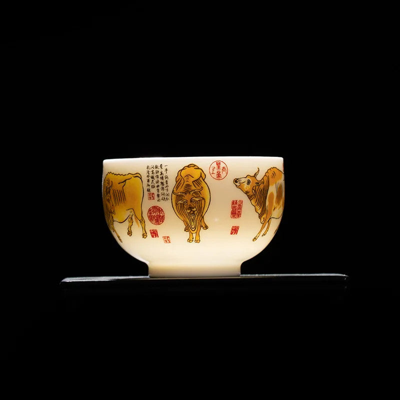 130ml Chinese Ceramic Teacup Handmade Master Cup Tea Bowl Meditation Cup Teaset
