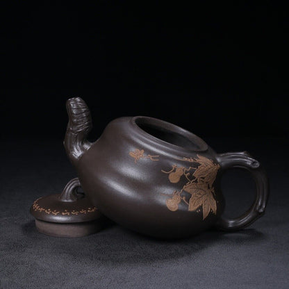 Chinese Yixing Zisha Clay Handmade Exquisite Teapot （葫芦 底款：汪寅仙）