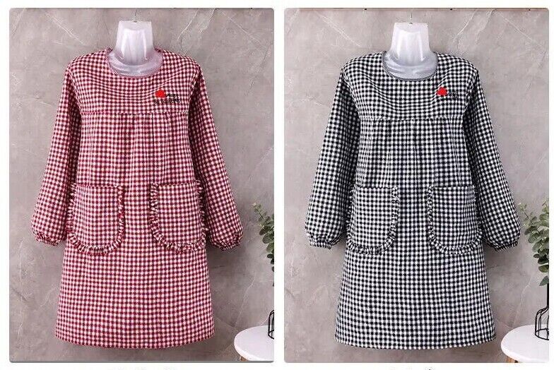 Aprons Cotton Long Sleeved Waist Kitchen Cooking Housework Farm Working Overalls