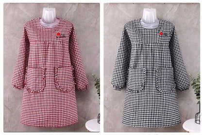 Aprons Cotton Long Sleeved Waist Kitchen Cooking Housework Farm Working Overalls