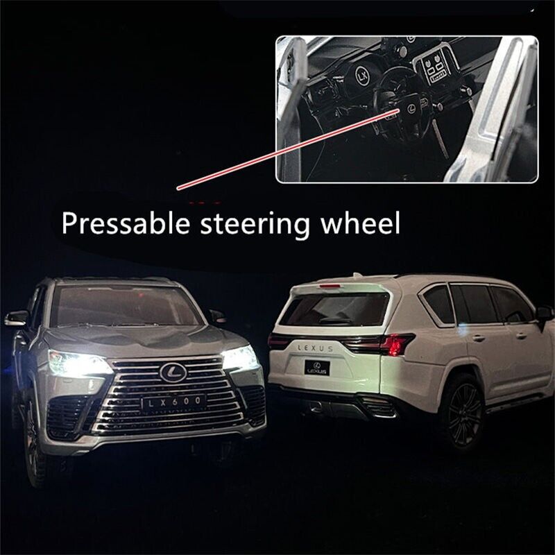 1:24 Lexus LX600 SUV Diecast Model Car Toy Vehicle Gift Sound & Light Collection