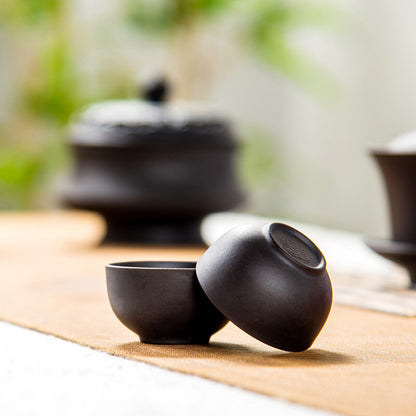 6pcs/lot Chinese Tea Cup 25ml Marked Porcelain Purple Clay Small Cup Ceramic Cup