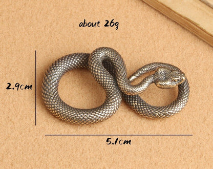 Brass Snake Animal Statue Small Sculpture Tabletop Figurine Home Decor Gifts
